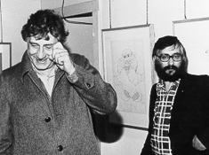 Franco Basaglia e Ivo Lisi in occasione dell'inaugurazione della mostra "Gli Esclusi" al Palazzo Guillichini - Arezzo, 1979